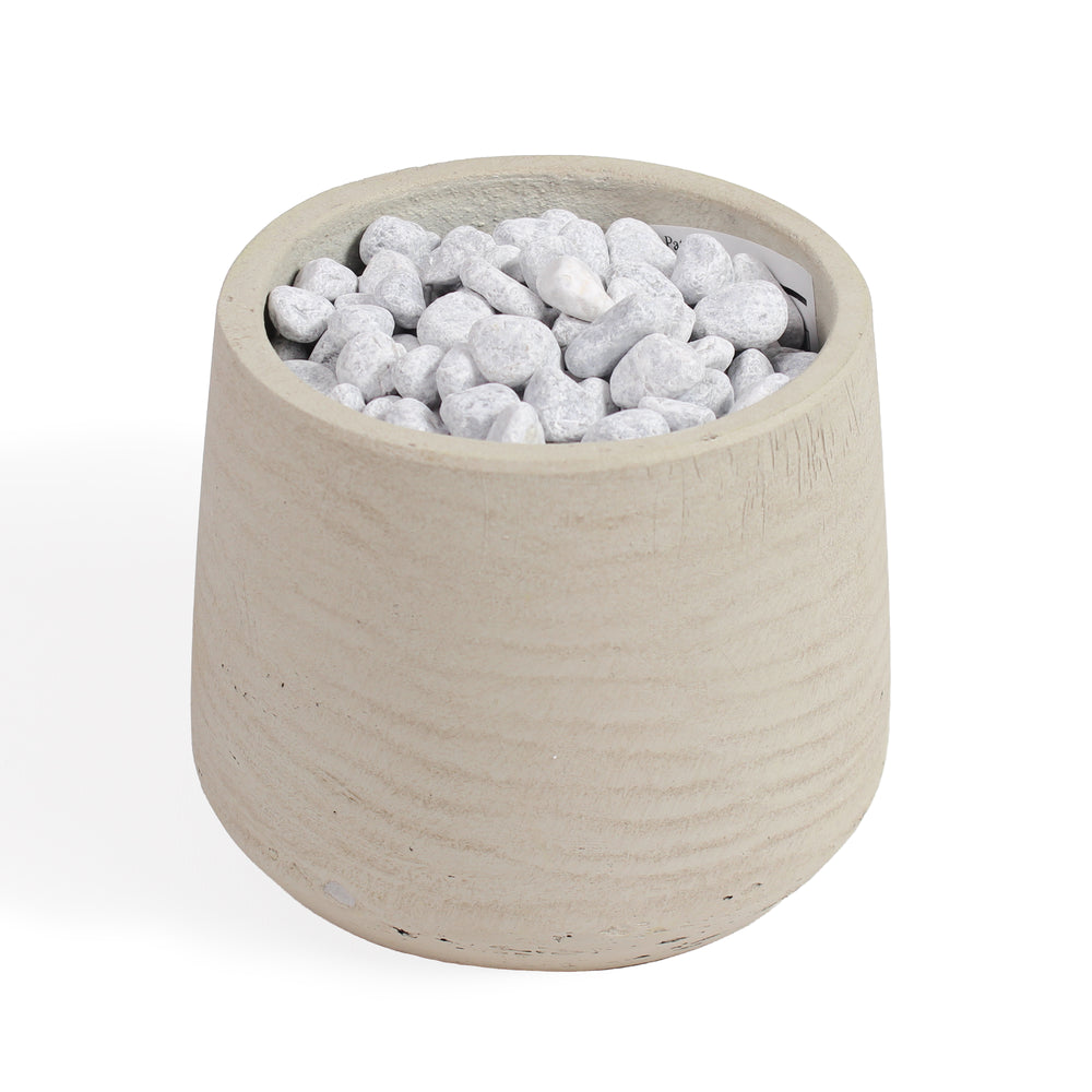 Shadow grey pot topping stones