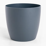 Gray planter pot on a white background