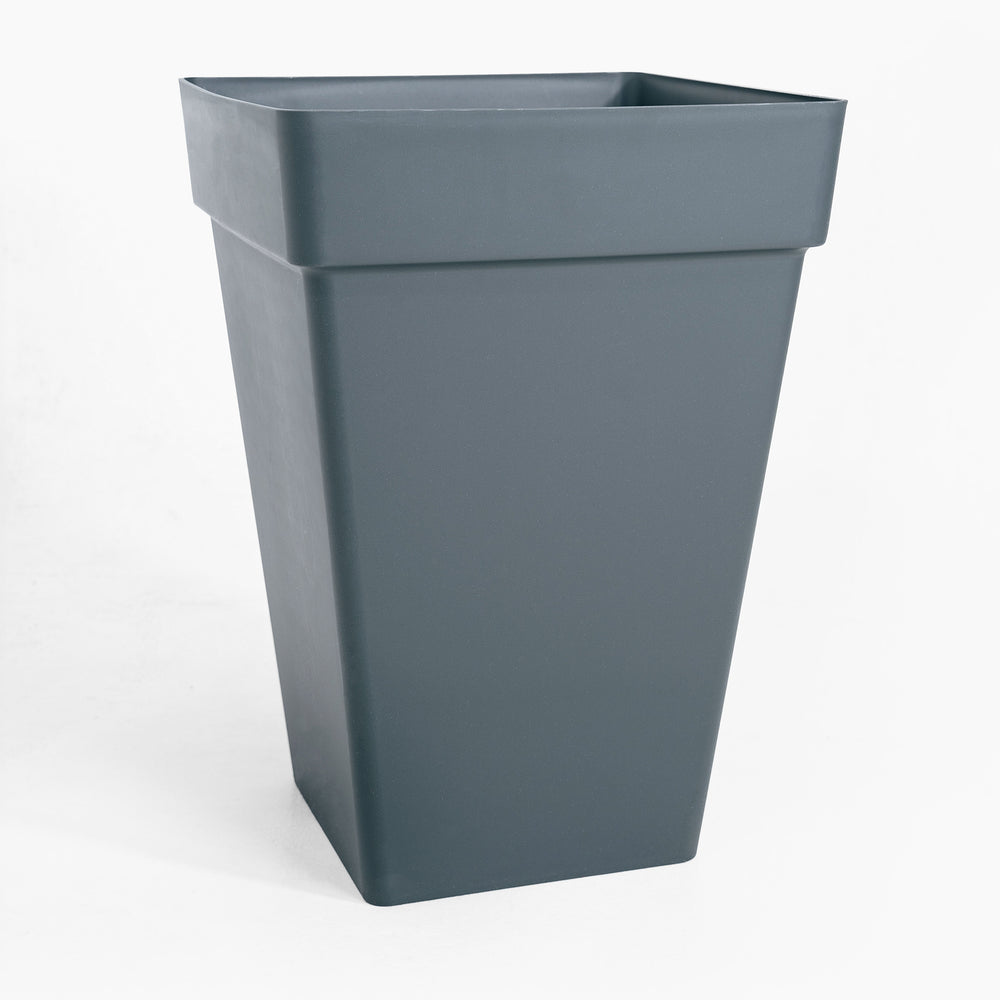 Gray rectangular planter on a white background