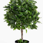 Artificial potted plant with green leaves on a white background