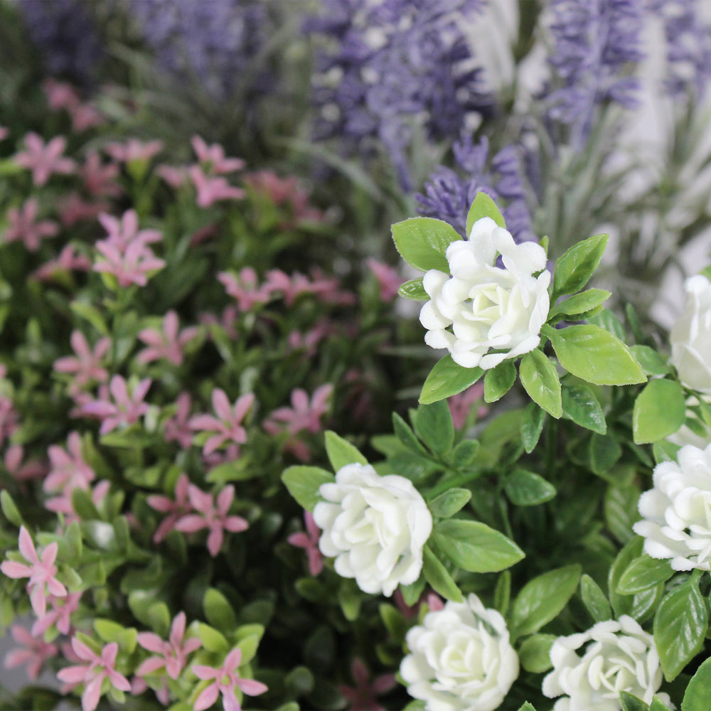 Artificial white wild flower window box flowers