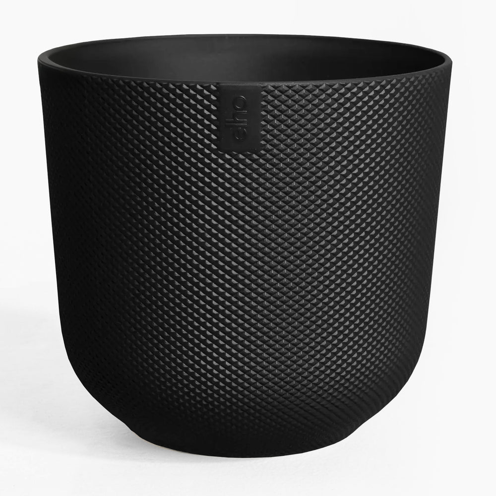 Elho black jazz planter on white background