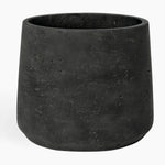 Black textured planter on a white background