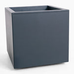 Gray square planter on a white background
