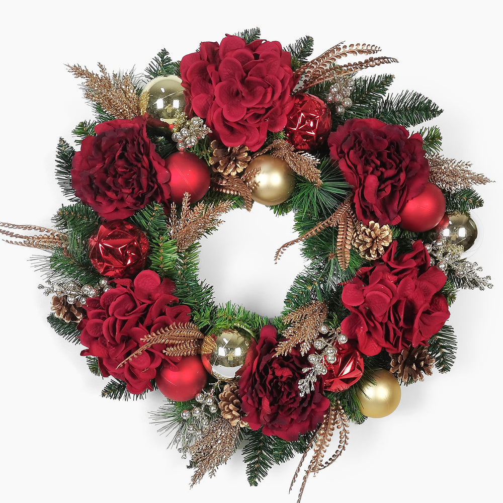 Crimson peony wreath