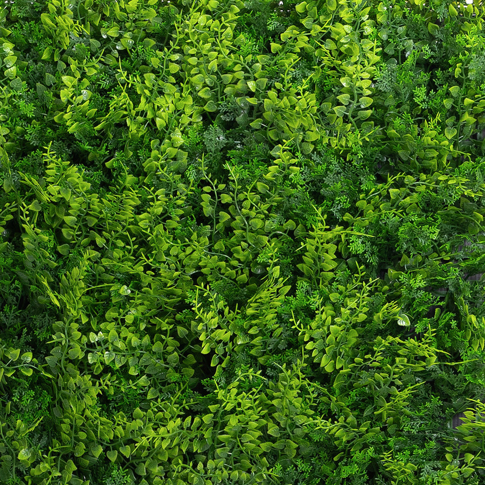 Artificial green leafy wall panel