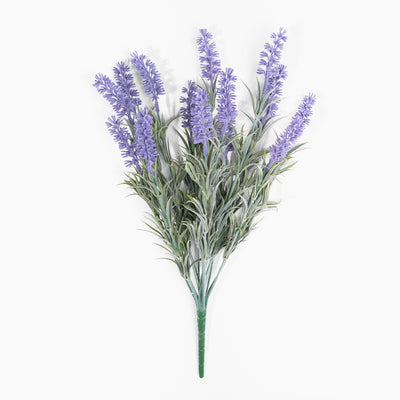 Artificial lavender plant on a white background