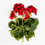 Artificial red geranium bush