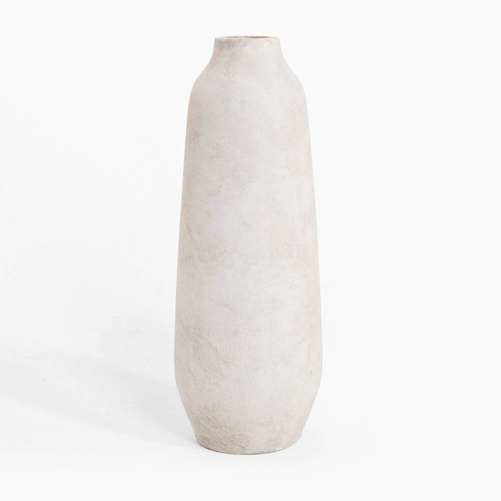 White ceramic vase on a white background