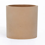 Beige ceramic planter on a white background