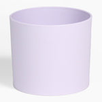 Light purple cylindrical pot on a white background