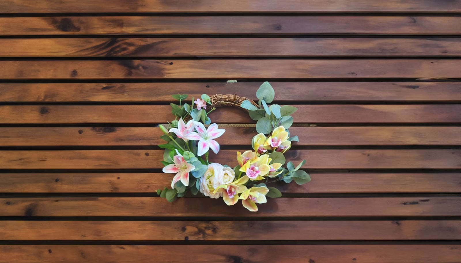 Summer wreath making with artificial flowers