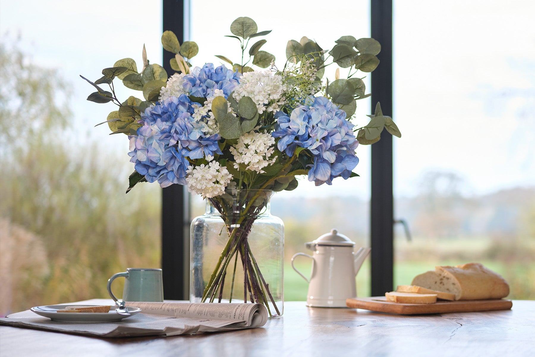 Blue hydrangeas