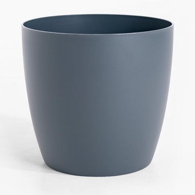 Gray planter pot on a white background