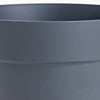 Close-up of a dark gray pot with a subtle texture.