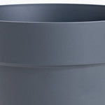 Close-up of a dark gray pot with a subtle texture.