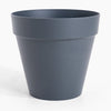 Gray plant pot on a white background