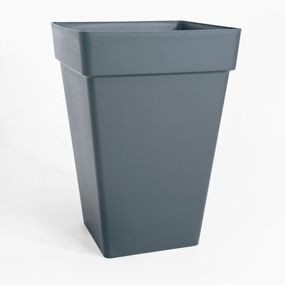 Gray rectangular planter on a white background