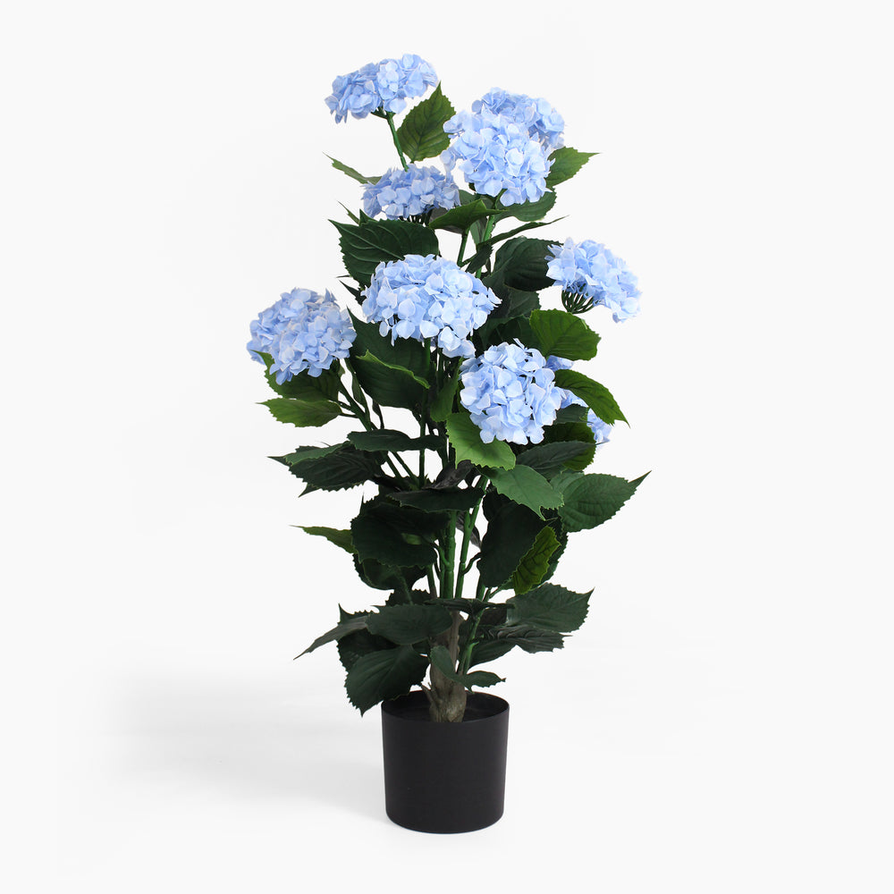 Artificial blue hydrangea shrub