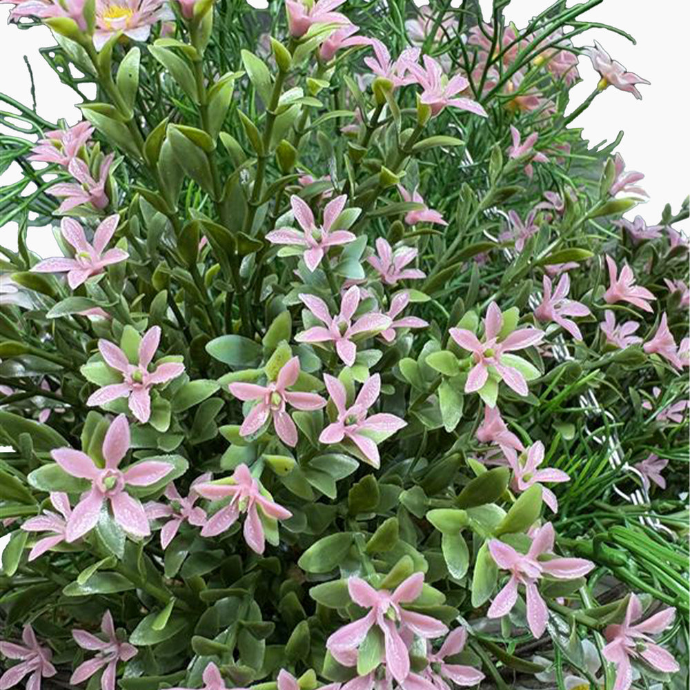 Artificial daisy hanging basket foliage