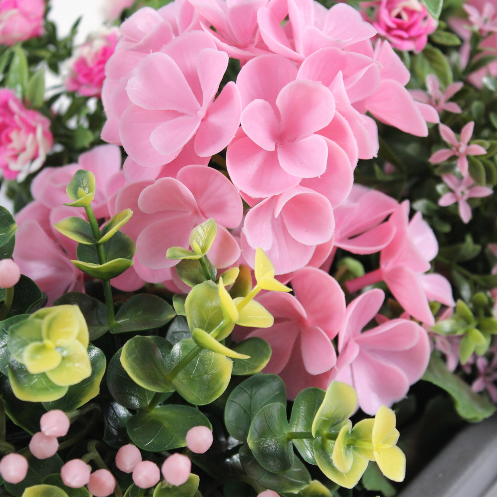 Artificial geranium & starflower pink flower window box foliage