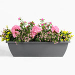 Artificial geranium & starflower pink flower window box arrangement
