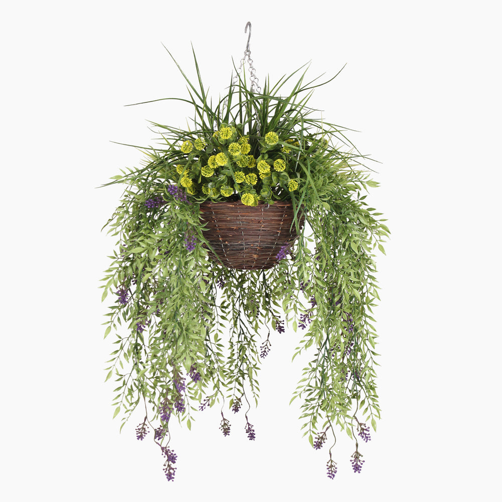 Artificial golden willow falls hanging basket 