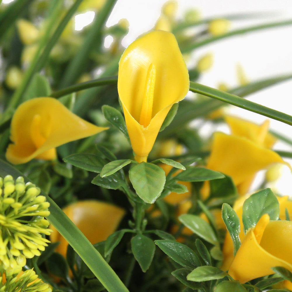 Artificial yellow morning sunshine patio planter flowers