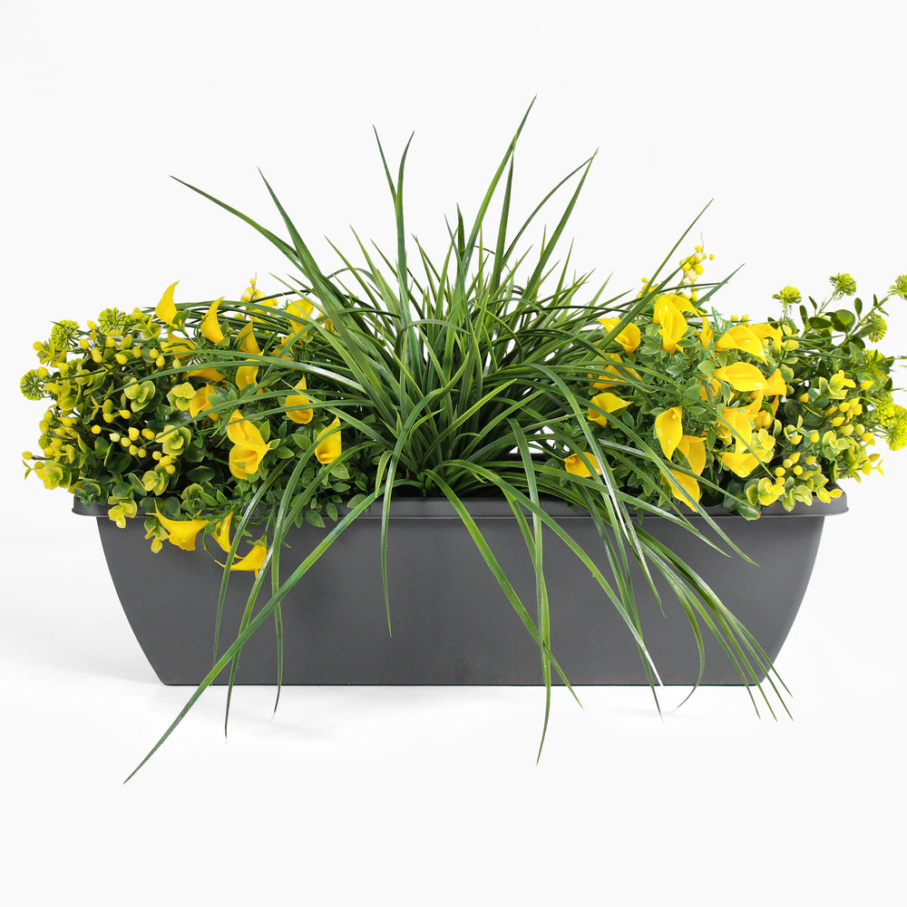 Artificial yellow morning sunshine window box