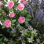 Artificial pink wild flower window box flowers