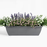 Artificial white wild flower window box arrangement
