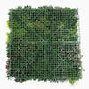 Square grid of artificial greenery on a white background