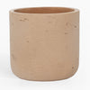 Beige ceramic planter on a white background