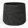 Black textured planter on a white background