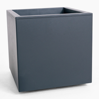 Gray square planter on a white background