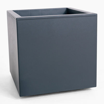 Gray square planter on a white background