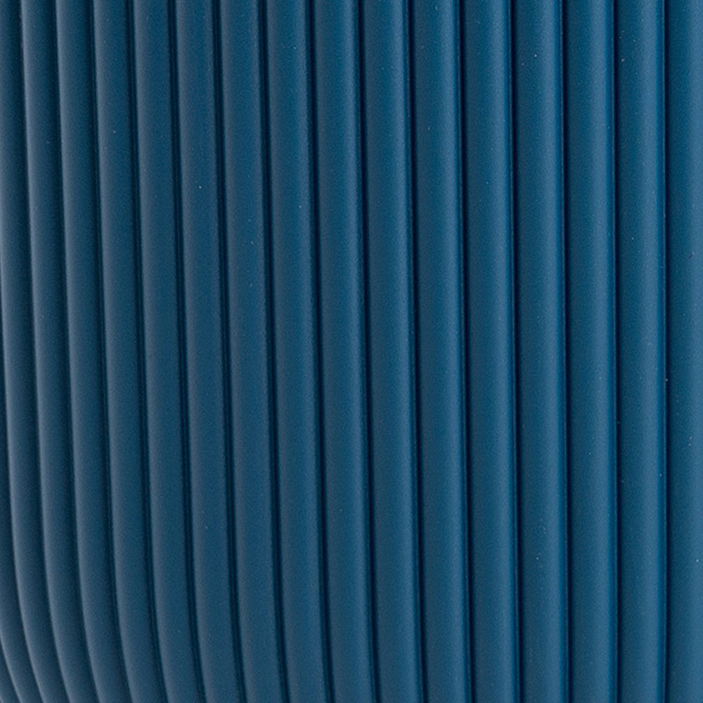 Close-up of blue ribbed material