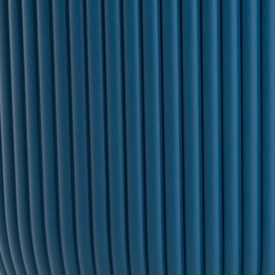 Close-up of blue ribbed material