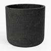 Black cylindrical pot on a white background