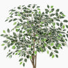 Artificial tree with green leaves on a white background