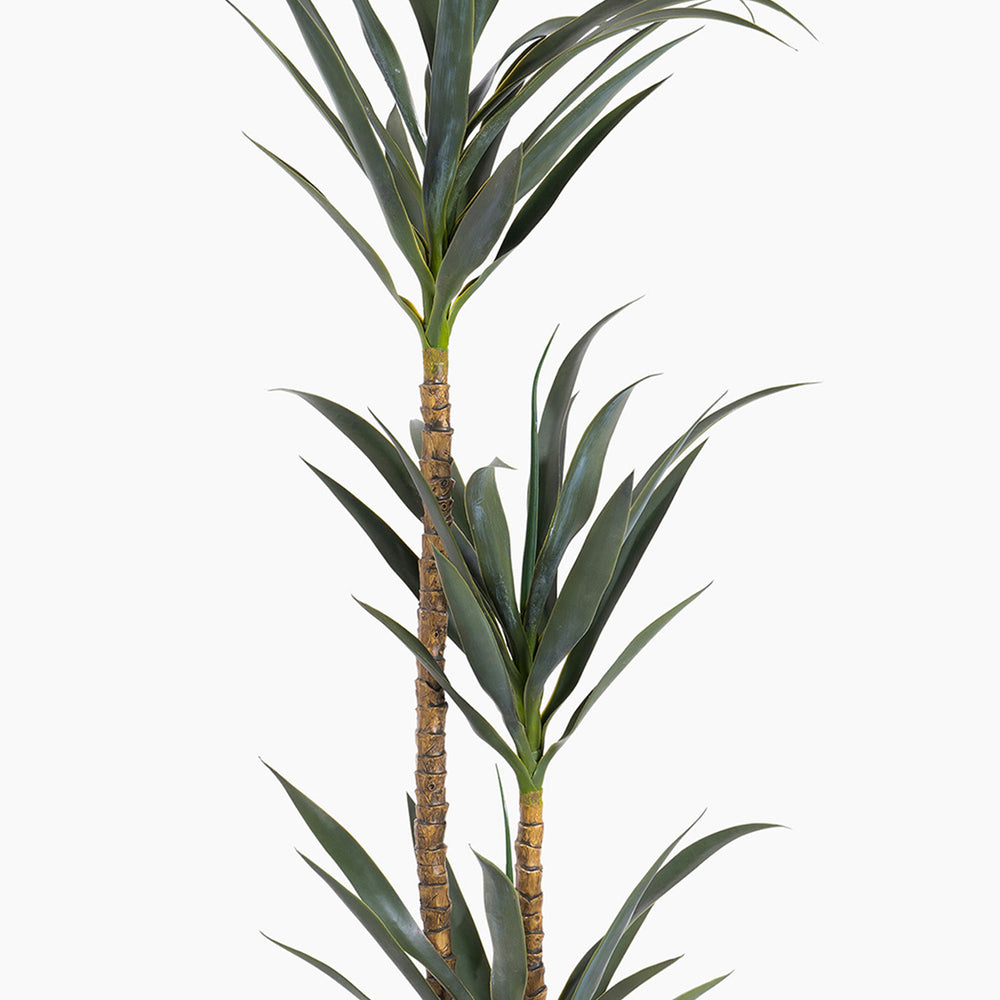 Artificial palm tree with green leaves on a white background