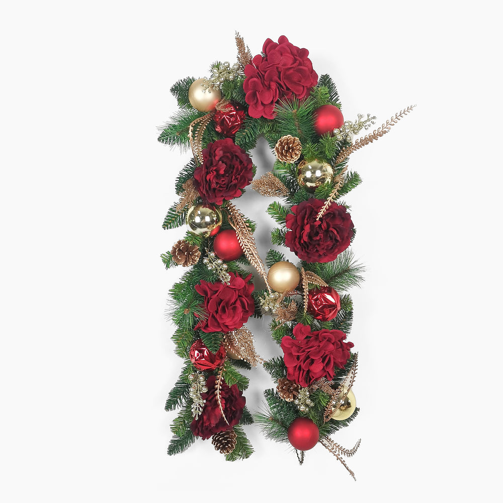 Crimson peony garland