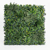 Square grid of artificial greenery on a white background