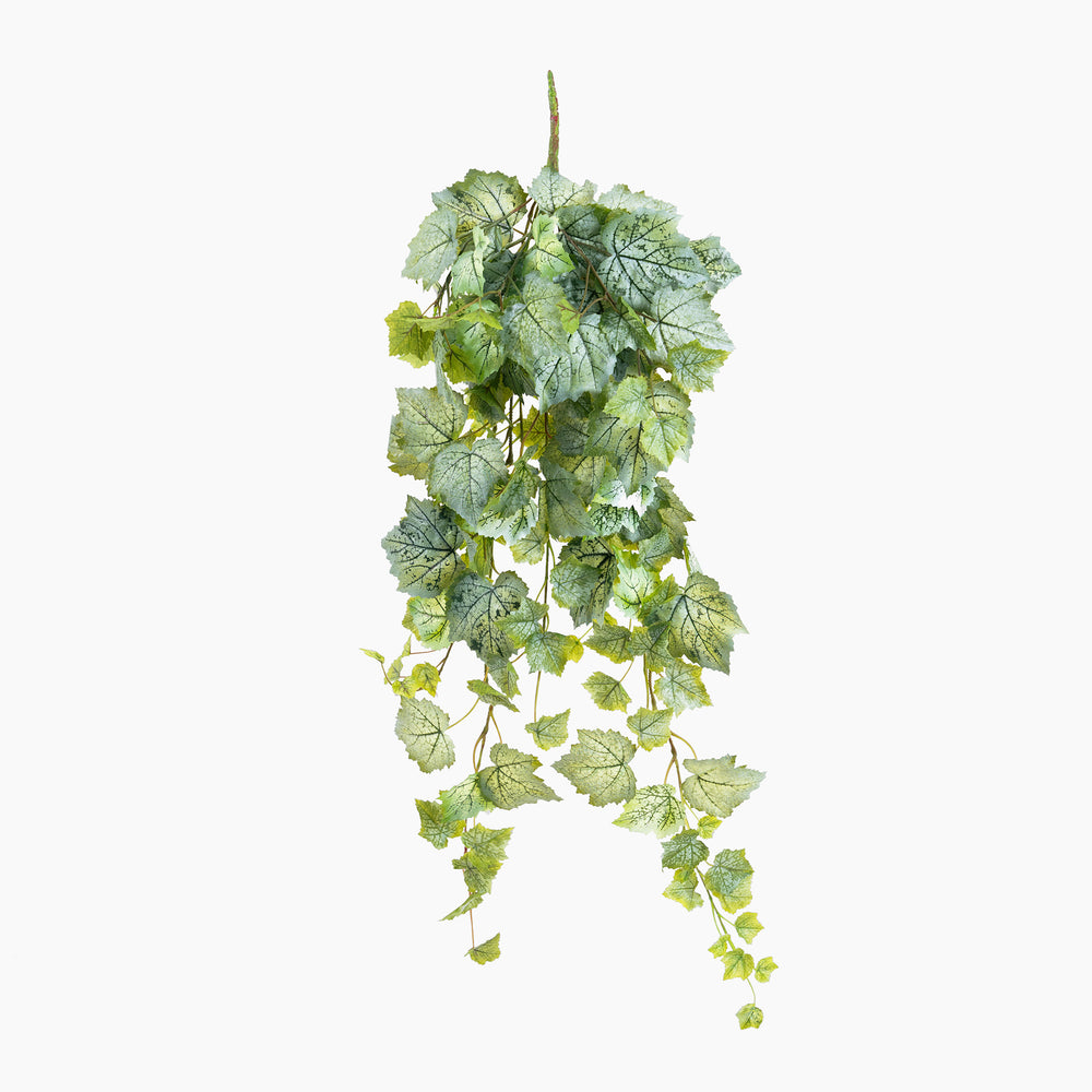 Artificial hanging leaf garland on a white background