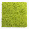 Square piece of green textured material on a white background