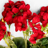 Artificial red geranium bush flowers