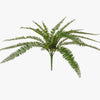 Artificial fern plant on a white background