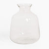 Clear glass vase on a white background