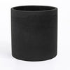 Black cylindrical planter on a white background