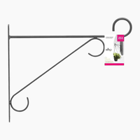 Decorative metal bracket with hooks on a white background